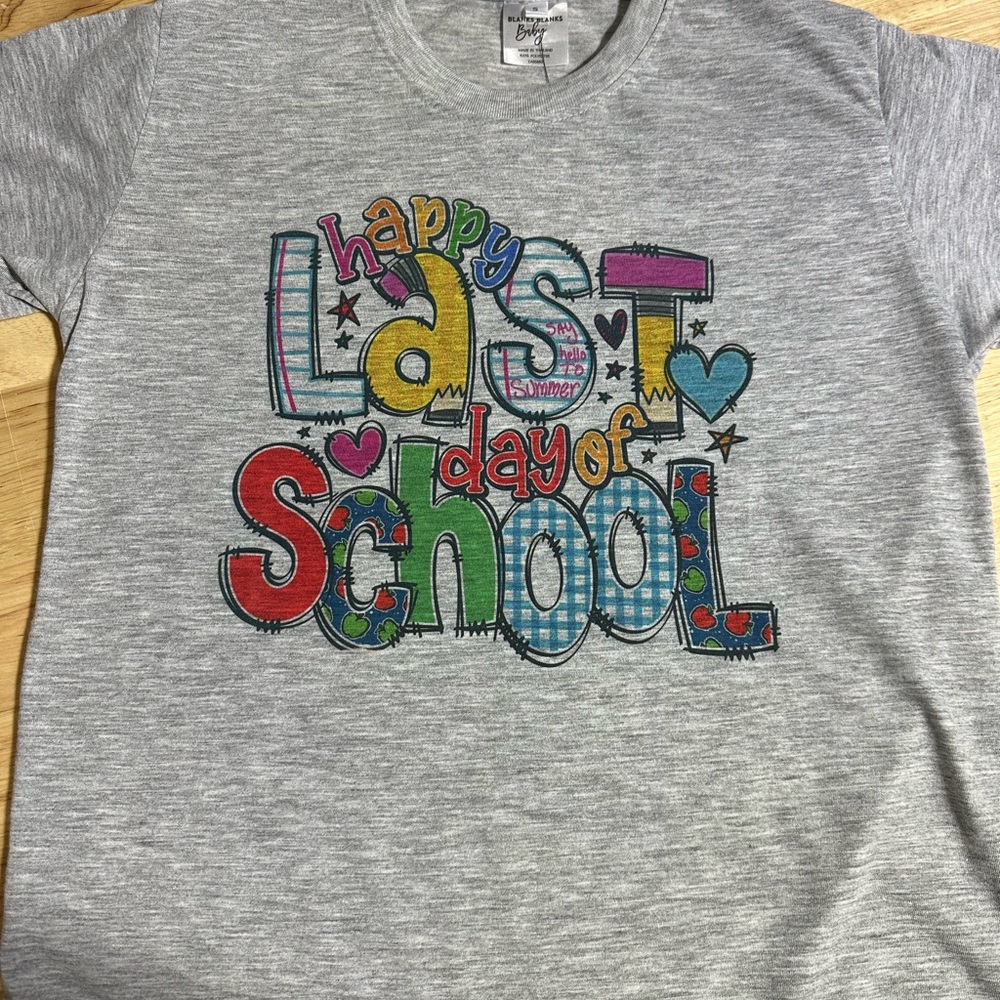 Youth Last Day Of School Short Sleeve Tee with Colorful Graphic